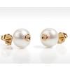 14Kt Gold Stud Earrings with Natural Pearls and  Diamonds