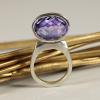 Lady in Purple Amethyst Solitaire ring in sterling silver