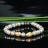 Silver Pearls with Silver Gold Plated Elements Bracelet